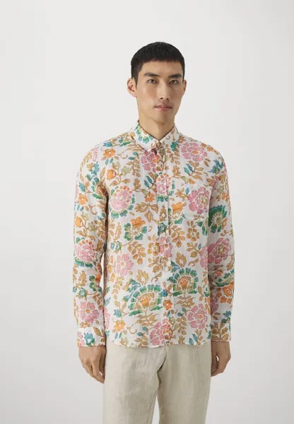 Рубашка LONG SLEEVE REGULAR FIT MEN SHIRT 120% Lino, цвет white/orange
