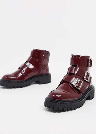 Бордовые байкерские ботинки ASOS DESIGN Awaken-Красный