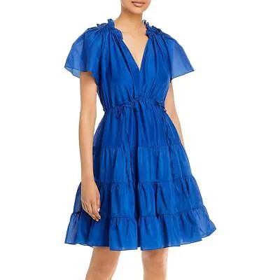 Женское синее плиссированное мини-платье Kobi Halperin с пышной юбкой XL BHFO 5784