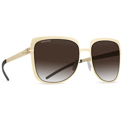 Титановые солнцезащитные очки GRESSO Bertha - квадратные / коричневые