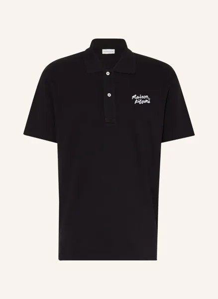 Рубашка-поло из пике Maison Kitsuné, черный