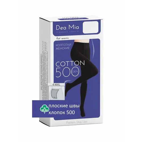 Колготки DEA MIA Колготки хлопковые женские Dea Mia COTTON 500 DEN, 500 den, размер XXL/52-54, черный