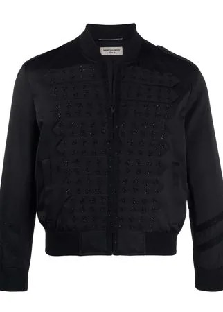 Saint Laurent бомбер Officer с вышивкой