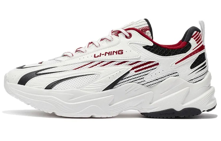 LINING Meteor Lifestyle Shoes Men Low-top Cloud White / Bull Red / Black