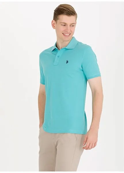 Мятная мужская футболка-поло GTP04IY023 U.S. Polo Assn., мятный
