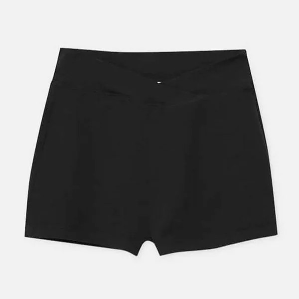 Шорты Pull&Bear Cycling Crossover Waist, черный