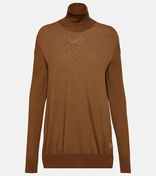 Кашемировый свитер с высоким воротником Dolce&Gabbana, коричневый