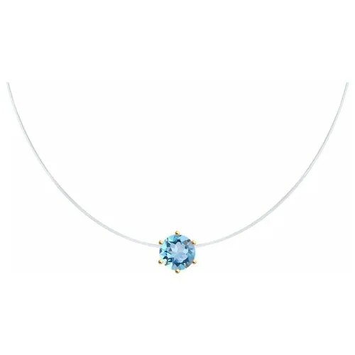 Колье Diamant, красное золото, 585 проба, топаз, длина 45 см.