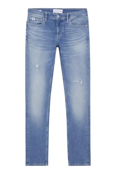 Джинсы узкого кроя со средней посадкой Calvin Klein Jeans, синий