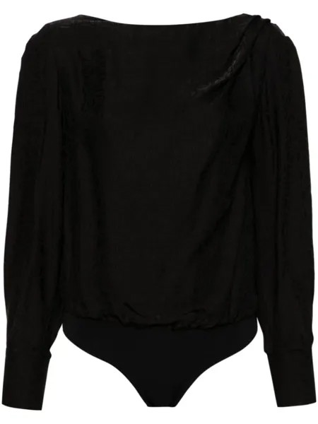 Elisabetta Franchi атласное боди с жаккардовым узором, черный