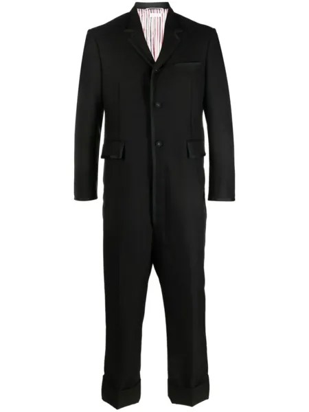 Шерстяной комбинезон строгого кроя Thom Browne, черный