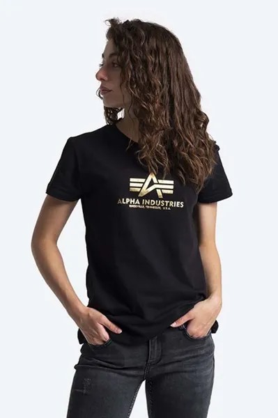 Хлопковая футболка New Basic T Alpha Industries, черный