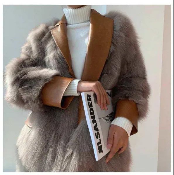Женское меховое пальто из лисы, зимнее новое пальто из абрикосового меха, теплое плюшевое пальто, 2022 брендовая Меховая куртка, женское утепленное женское Свободное пальто из искусственного меха