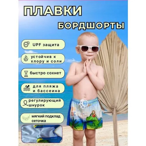 Плавки , размер M, голубой, бирюзовый