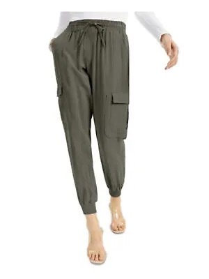 INC Женские зеленые укороченные брюки с эластичной резинкой на талии и кулиской с карманами L