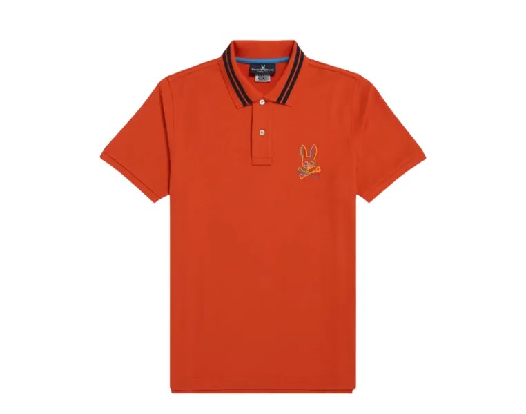 Рубашка-поло Psycho Bunny Barbon Neon Glow Оранжевая рубашка-поло Bonfire B6K101Q1PC-BNF, оранжевый