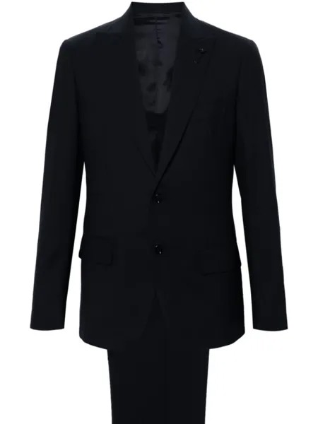 Lardini шерстяной костюм с однобортным пиджаком, синий