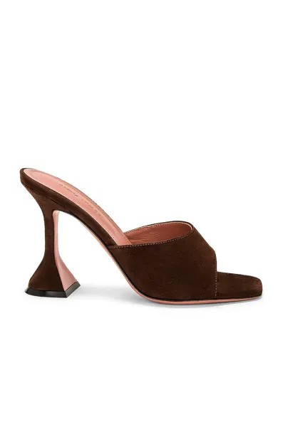 Мюли Amina Muaddi Lupita Suede, цвет Dark Brown