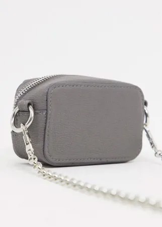 Прямоугольная сумка через плечо из искусственной кожи серого цвета ASOS DESIGN-Серый