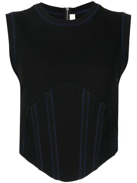 Топ-корсет в рубчик Dion Lee, черный