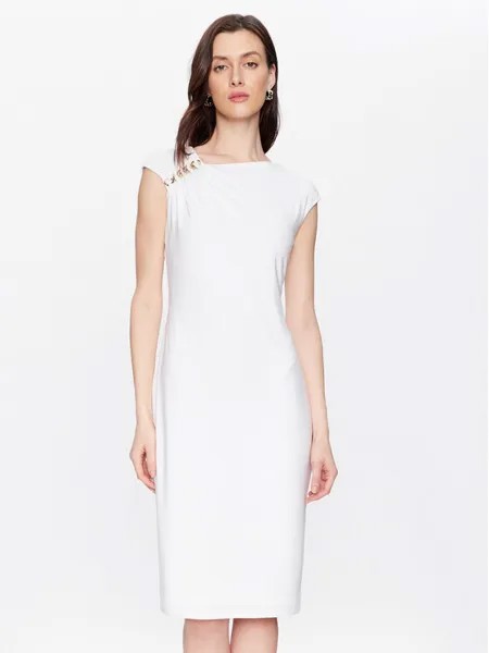Коктейльное платье узкого кроя Lauren Ralph Lauren, белый