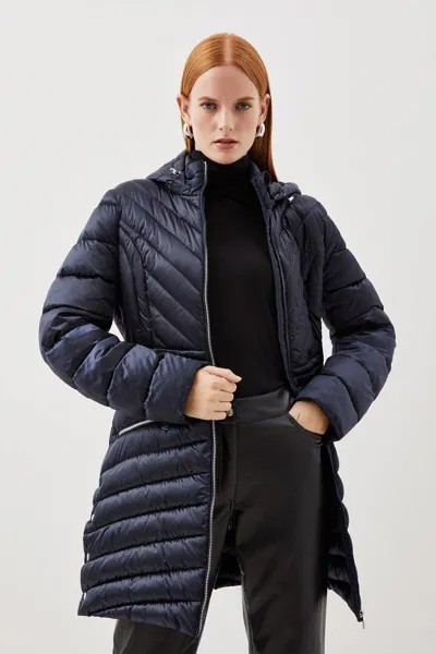 Высокое легкое складное пальто Karen Millen, темно-синий