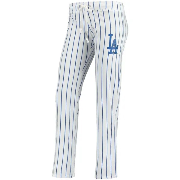 Женские спортивные белые брюки для сна Los Angeles Dodgers Vigor в тонкую полоску Concepts