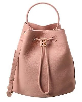 Кожаная сумка-мешок Burberry Tb Женская, Розовая