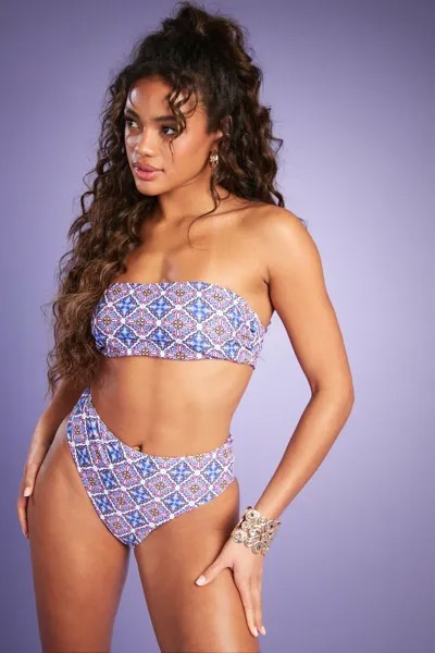 Топ бикини-бандо Mix & Match boohoo, мультиколор