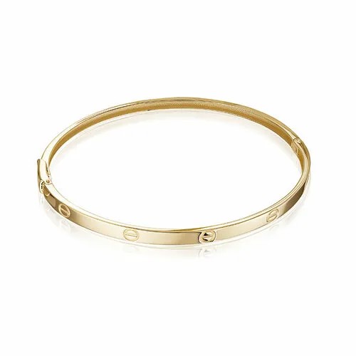 Жесткий браслет Del'ta Love в стиле Cartier, желтое золото, 585 проба, длина 16.5 см.