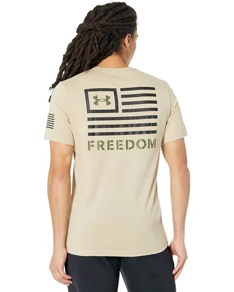 Футболка Under Armour New Freedom Banner T-Shirt, цвет Desert Sand/Black