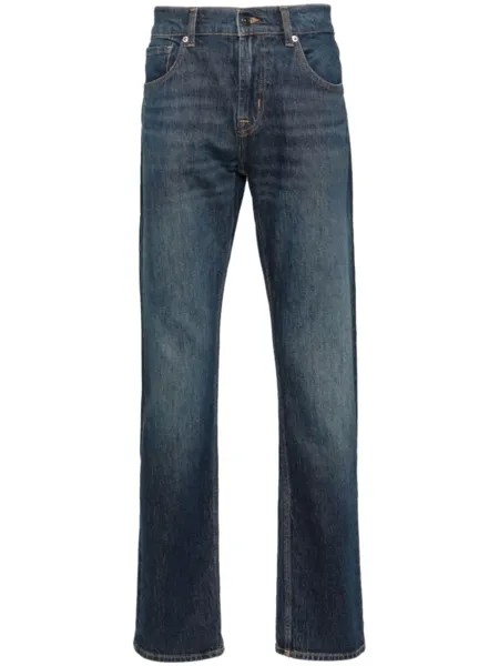 7 For All Mankind джинсы прямого кроя со средней посадкой и нитевидными узорами, синий