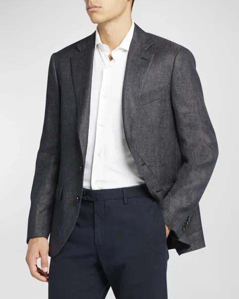 Мужское льняное спортивное пальто Torino Drill Loro Piana, цвет Intimate Blue