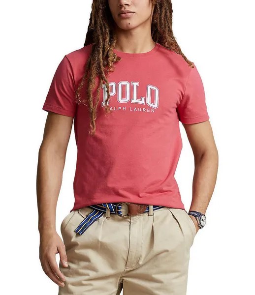 Трикотажная футболка с короткими рукавами и логотипом Polo Ralph Lauren Classic Fit, синий