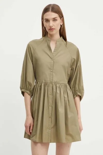 Хлопковое платье Max&Co., зеленый