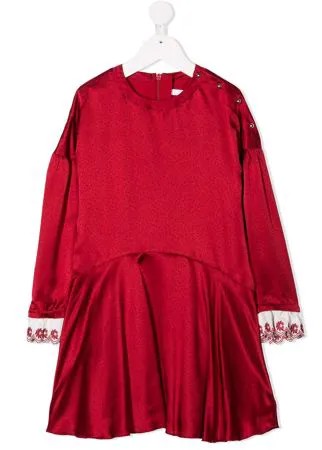 Chloé Kids платье с контрастными манжетами