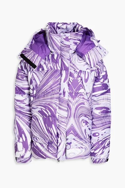 Стеганая куртка с капюшоном и принтом Adidas By Stella Mccartney, фиолетовый