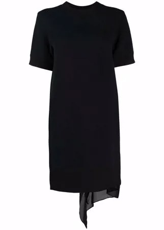 Sacai платье-футболка с тюлем