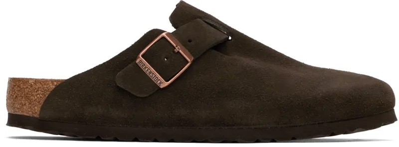 Коричневые лоферы Birkenstock Boston с мягкой стелькой