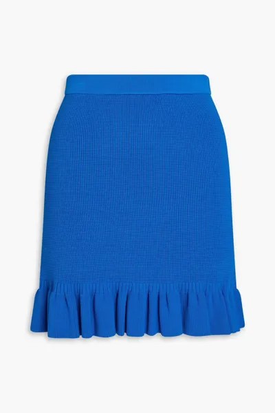 Мини-юбка эластичной вязки с оборками Sandro, королевский синий