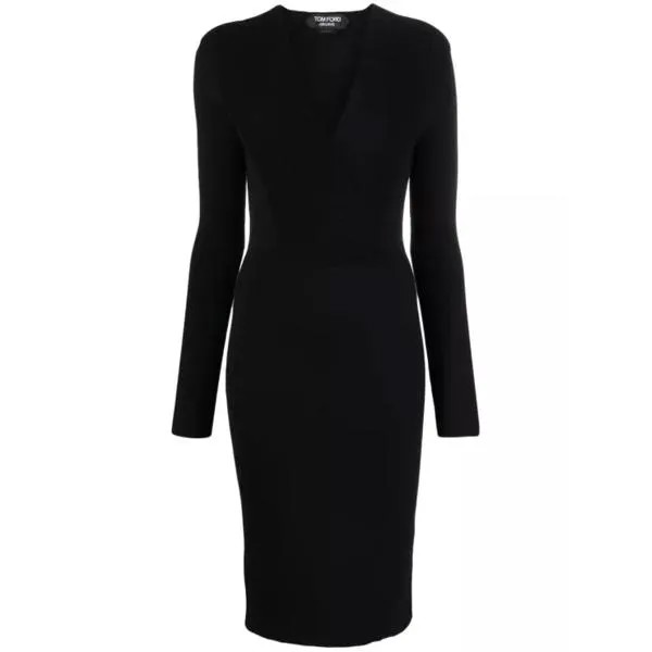 Платье v-neck midi dress Tom Ford, черный