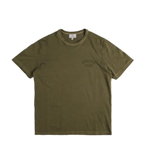 Футболка Garment Dyed Logo T-Shirt Woolrich, зеленый