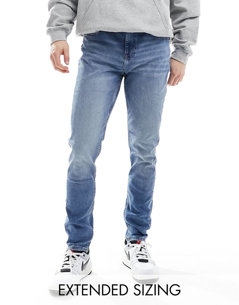 Голубые винтажные джинсы скинни ASOS DESIGN