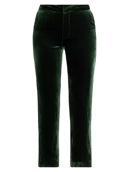 Бархатные укороченные брюки Rebel L'Agence, цвет forest green