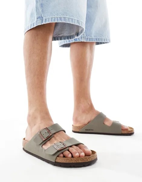 Birkenstock – Arizona – Светло-бежевые шлепанцы из материала Birko-Flor