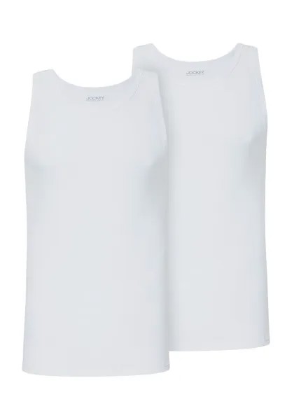 Майка Cotton+, 2 шт., однотонная, мужская JOCKEY, белый