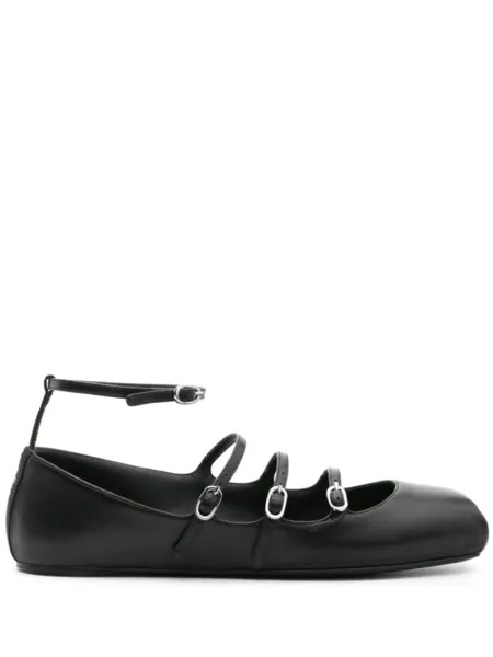 Балетки с пряжками Alexander McQueen, черный