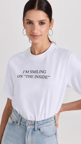 Футболка Victoria Beckham Slogan Tee ''I'm Smiling On The Inside'', белый