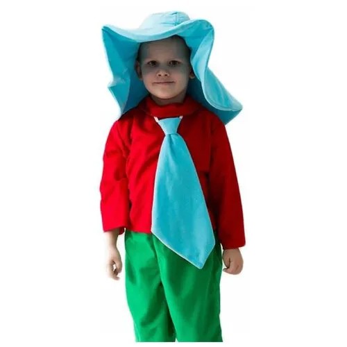 Карнавальный костюм 'Незнайка', шляпа, рубашка, галстук, бриджи, 5-7 лет, рост 122-134 см