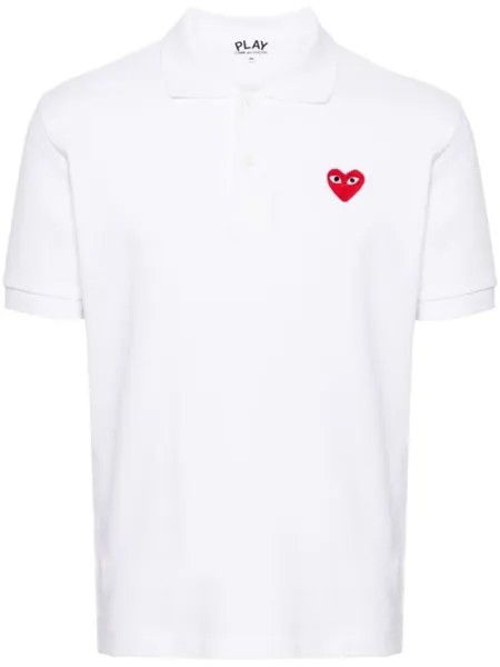 Comme Des Garçons Play рубашка поло из ткани пике с нашивкой, белый
